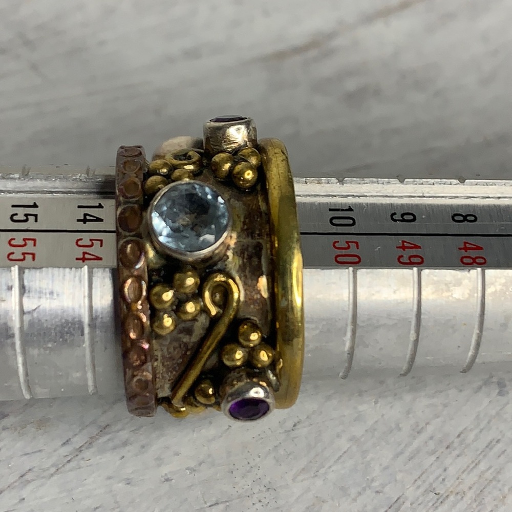 925 Silver Ring with gemstones 6